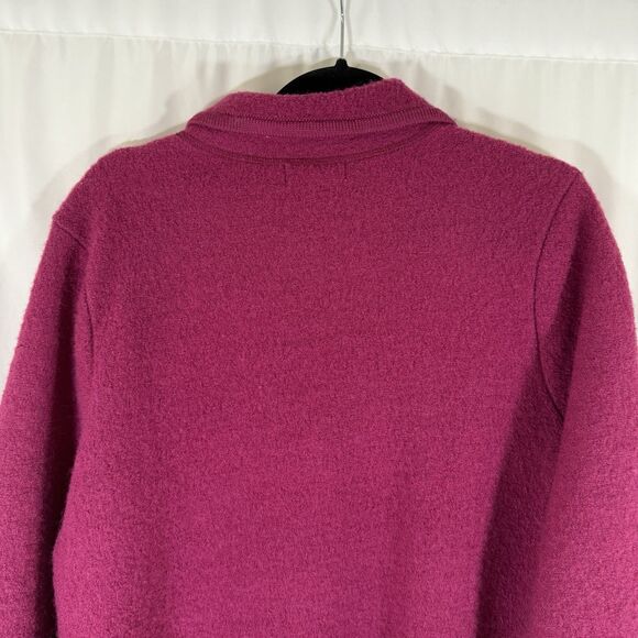 Appleseeds 100% Wool Jacket Women's Petite medium Pink Button Front Pocketless - Picture 9 of 10